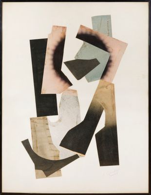 P.COLOMBEL deux collages abstraits