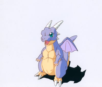 personnage de dessin animé représentant un dragon doté de grandes ailes et d'une queue