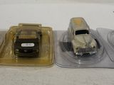 three plastic cars that are sitting on top of each other