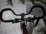 a close up of a bicycle handlebar with a number 33 on it