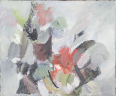 une peinture à l'huile représentant un homme à moto, portant un casque