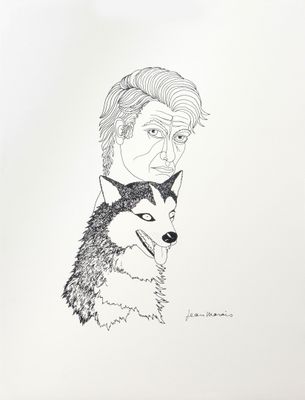 Jean MARAIS (1913-1998) Jean Marais et son chien Epreuve en …