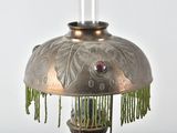 a lamp that is sitting on a table in the room
