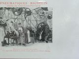 a black and white photo of a group of men working on a machine