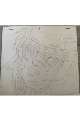 drawing a picture of a girl with a hat and glasses on a sheet of paper