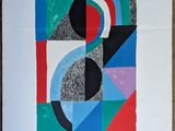 peinture représentant des formes abstraites sur une feuille de papier blanche