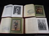 three open books on a table with pictures of men in military uniforms
