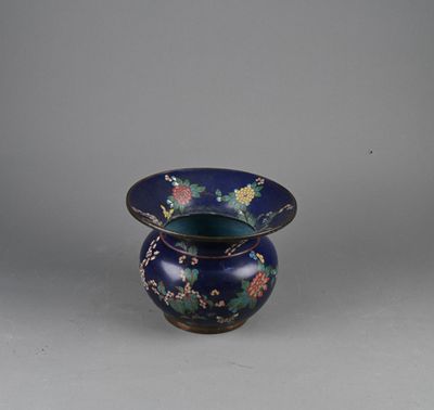 chinese cloise enamel vase with flowers and birds