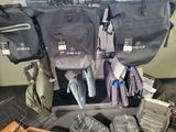 a display of luggage and other items in a store