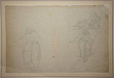 PICHOT Émile, attribué à, Ange au phylactère - Figure drapée…