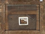 an old picture frame with a picture of a man on a horse