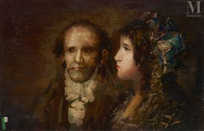 une image représentant un tableau où un homme et une femme se regardent