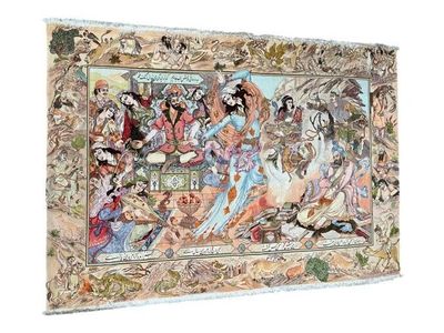 une tapisserie sur laquelle est représenté un groupe de personnes