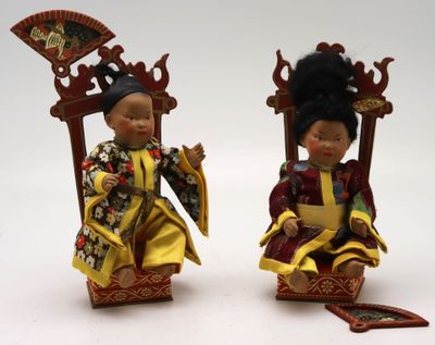 couple de poupées 2ème moitié du XXème. représentant 2 enfan… - Photo 1