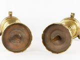 pair of antique brass candlesticks with candlestick holders