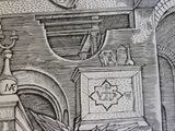 un dessin en noir et blanc représentant une cheminée et une horloge