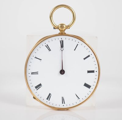 Montre de gousset en or jaune 750. Cadran à chiffres romains… - Photo 1