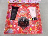 a bag with a lot of items inside of it