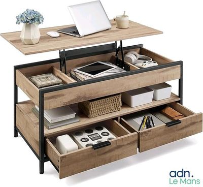 an image of a computer desk with drawers and a laptop
