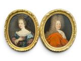 une paire de portraits miniatures représentant une dame et un monsieur