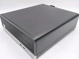 an image of a black computer on a white surface