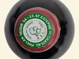 a close up of a wine bottle with a label on it