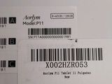 two labels on the back of a white refrigerator