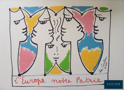 a drawing of a group of people with hats on