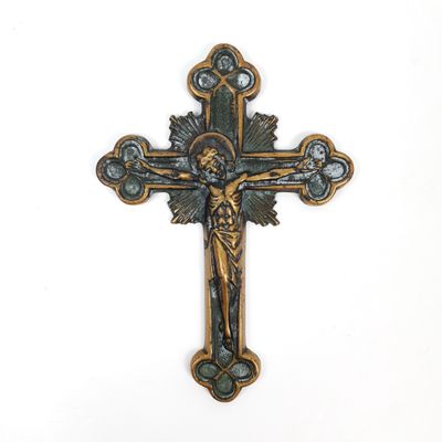an image of a cross with a jesus on it on a white background