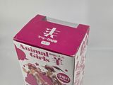 a pink box with a picture of a girl on it