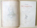 an open book with a picture of a man on a horse
