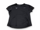 a women ' s black t - shirt on a white background
