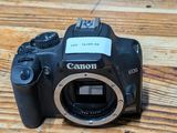 a canon camera sitting on a wooden table