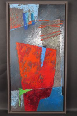 Corentine TIERS (XXe). "Safran", huile sur panneau, titrée a…