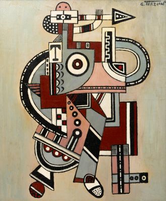 une image représentant un tableau d'un homme avec une guitare