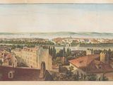 tableau représentant une vue de la ville depuis un point de vue en hauteur