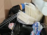 a cardboard box full of items that are inside of it