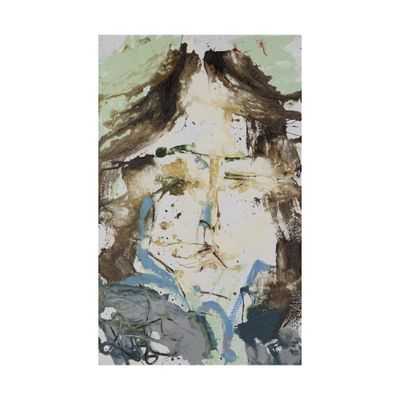 a painting of a man with long hair and a beard