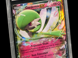 a close up of a pokemon card in a plastic case