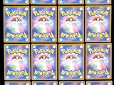 the pokemon cards are lined up on a black background