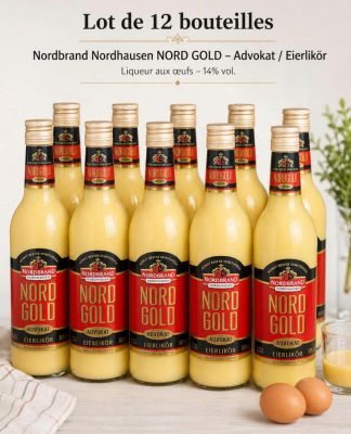 Six bouteilles de Nordd Gold sont alignées sur une table