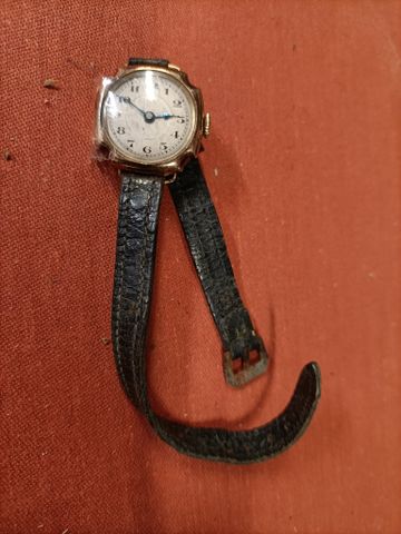 Montre de dame, le boitier en or 18 carats 750 millièmes, bracele