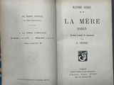 an open book with a black and white image of the title of la merre roman
