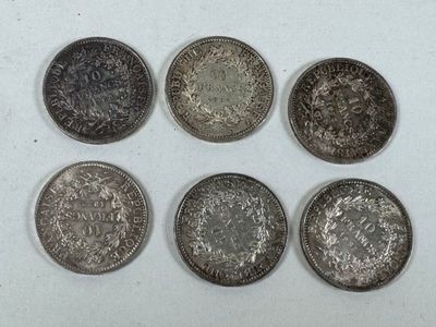 6 pièces de 10 francs Hercule.