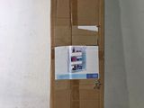a cardboard box that is sitting on the floor