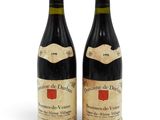deux bouteilles de vin posées l'une à côté de l'autre sur une surface blanche