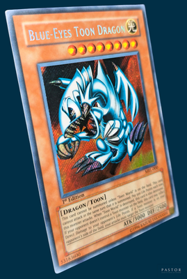blue eyes toon dragon card from the pokemon trading card game