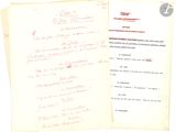 two papers with handwriting on them sitting on top of each other