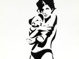 drawing of a woman holding a baby in her arms