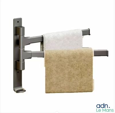 un gros plan d'un porte-serviettes sur lequel est posée une serviette